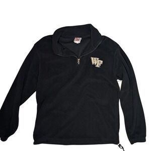 Red Oak Wake Forest‎ Black Fleece 1/4 Zip Pullover Sweatshirt Men's Medium
